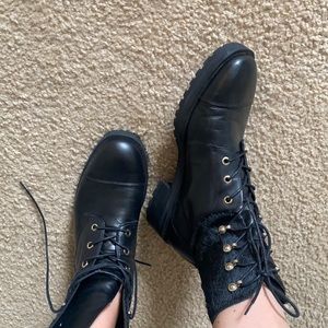 Massimo Dutti leather combat boots